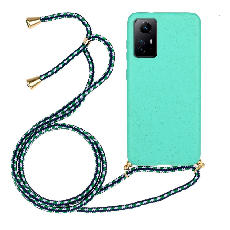 For Xiaomi Redmi Note 12S Wheat Straw Material + TPU Phone Case with Lanyard(Green) - Xiaomi Cases by buy2fix | Online Shopping UK | buy2fix