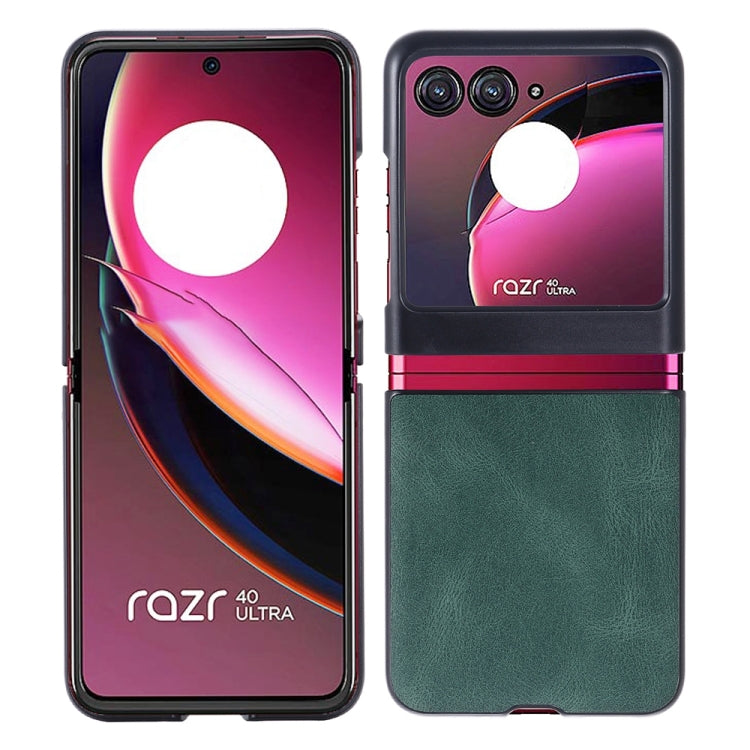 For Motorola Razr 40 Ultra Classic Leather PC Phone Case(Pine Green) - Motorola Cases by buy2fix | Online Shopping UK | buy2fix