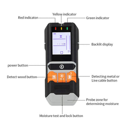 GVDA GD216 4 in 1 Wall Wiring Wood Metal Detector - Metal Detector by GVDA | Online Shopping UK | buy2fix