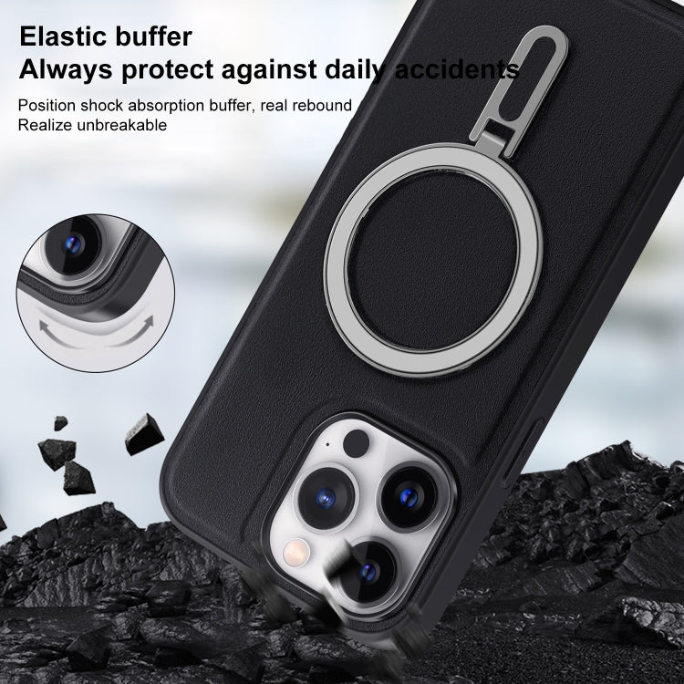 For iPhone 11 MagSafe Magnetic Holder Phone Case(Black) - iPhone 11 Cases by buy2fix | Online Shopping UK | buy2fix