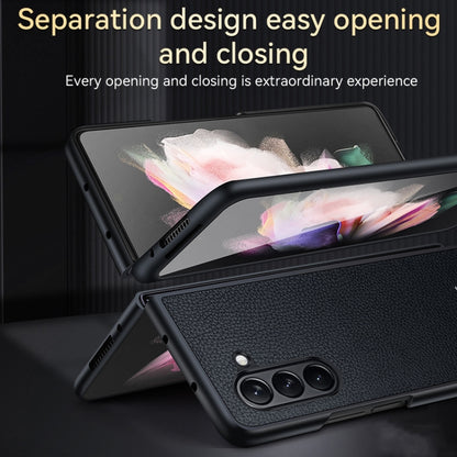 For Samsung Galaxy Z Fold5 SULADA Shockproof TPU + Litchi Texture Leather Phone Case(Brown) - Galaxy Z Fold5 Cases by SULADA | Online Shopping UK | buy2fix