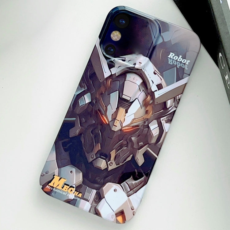 For iPhone X / XS Painted Pattern Precise Hole PC Phone Case(Grey Robot) - More iPhone Cases by buy2fix | Online Shopping UK | buy2fix