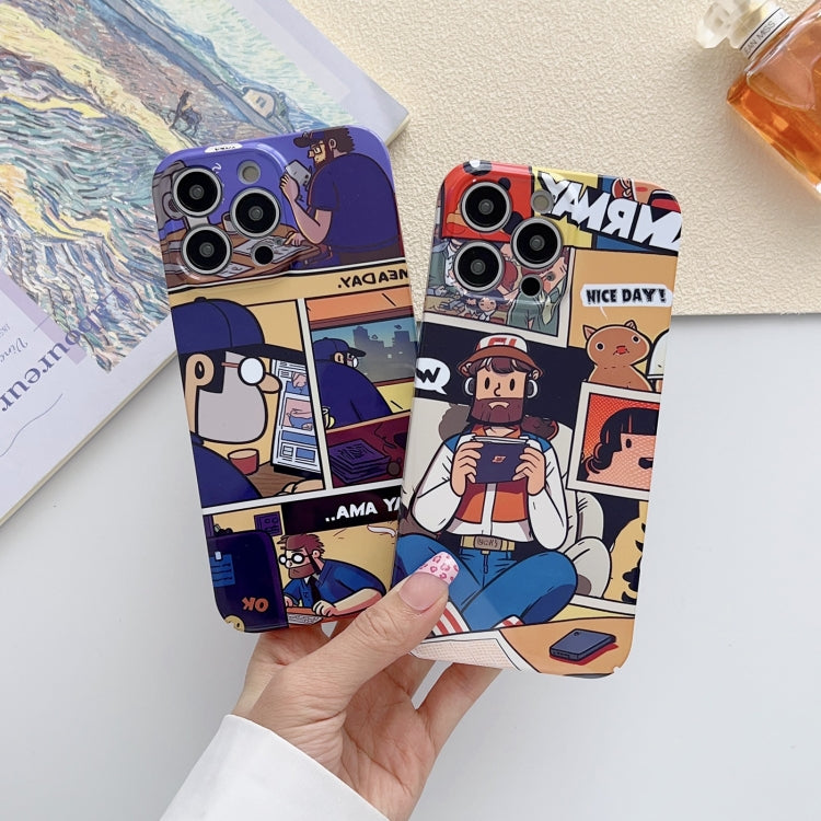 For iPhone 8 Plus / 7 Plus Painted Pattern Precise Hole PC Phone Case(Holiday Uncle) - More iPhone Cases by buy2fix | Online Shopping UK | buy2fix