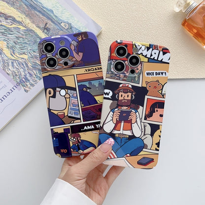 For iPhone 11 Pro Max Painted Pattern Precise Hole PC Phone Case(Working Uncle) - iPhone 11 Pro Max Cases by buy2fix | Online Shopping UK | buy2fix