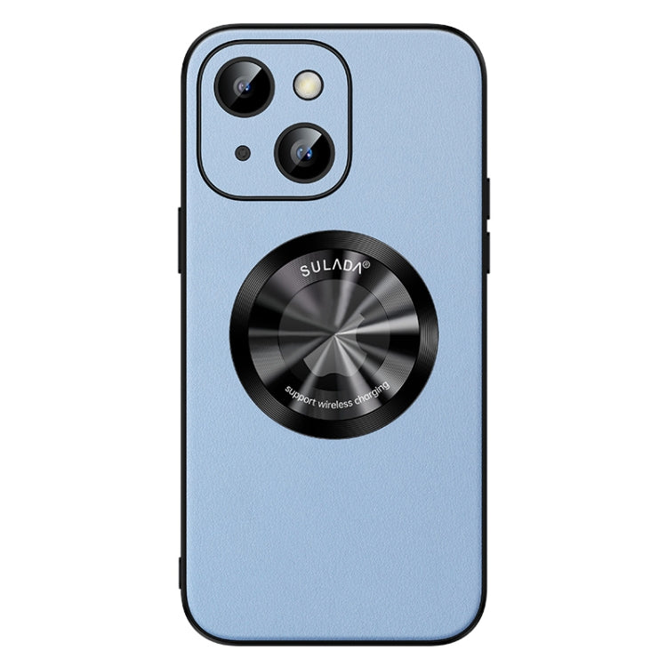 For iPhone 14 Plus SULADA Microfiber Leather MagSafe Magnetic Phone Case(Sierra Blue) - iPhone 14 Plus Cases by SULADA | Online Shopping UK | buy2fix