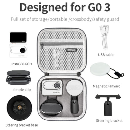 For Insta360 GO 3 / GO 3S STARTRC Portable PU Storage Box Case(Grey) - Case & Bags by STARTRC | Online Shopping UK | buy2fix