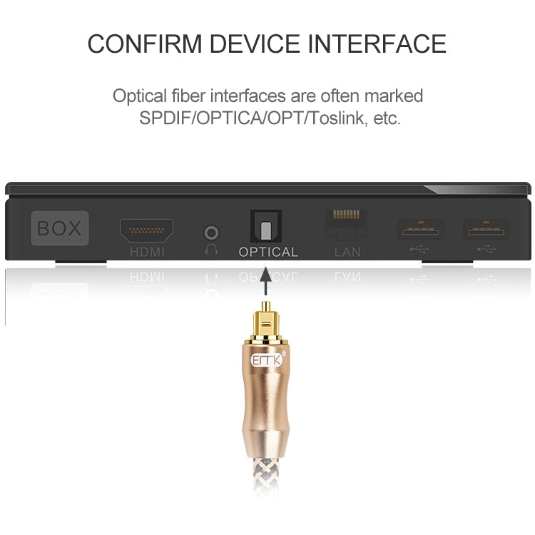 2m EMK OD6.0mm Gold-plated TV Digital Audio Optical Fiber Connecting Cable - Audio Optical Cables by EMK | Online Shopping UK | buy2fix