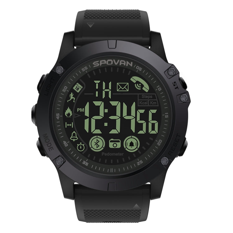 SPOVAN PR1 Outdoor Waterproof Luminous Bluetooth Smart Watch(Black) - Smart Watches by SPOVAN | Online Shopping UK | buy2fix