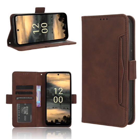 For Nokia XR21 Skin Feel Calf Texture Card Slots Leather Phone Case(Brown) - Nokia Cases by buy2fix | Online Shopping UK | buy2fix