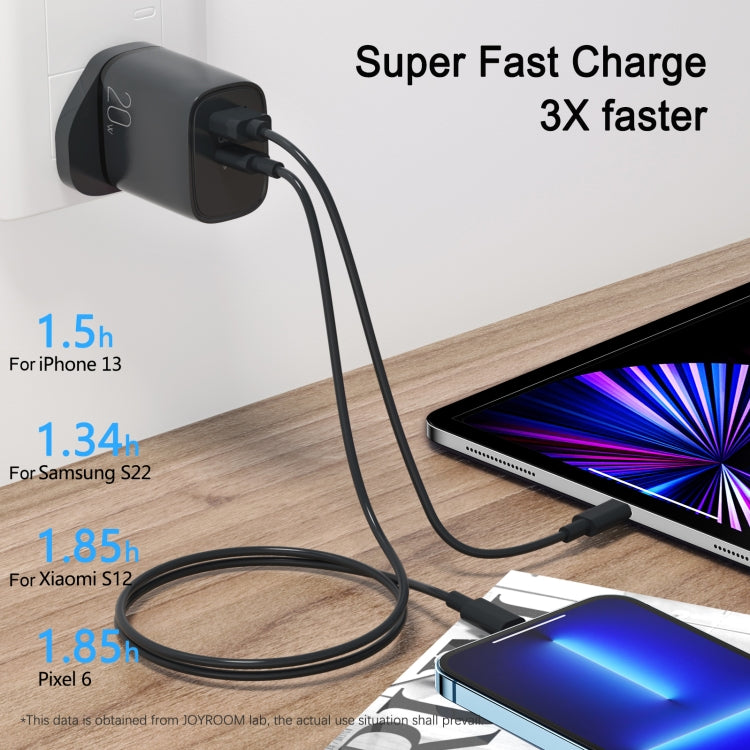 JOYROOM L-QP2011 20W USB+USB-C/Type-C Fast Charger, UK Plug(Black) - USB Charger by JOYROOM | Online Shopping UK | buy2fix