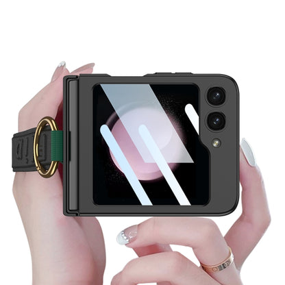 For Samsung Galaxy Z Flip5 GKK Integrated Ultrathin Shockproof Phone Case with Ring Wrist Strap(Green) - Galaxy Z Flip5 Cases by GKK | Online Shopping UK | buy2fix