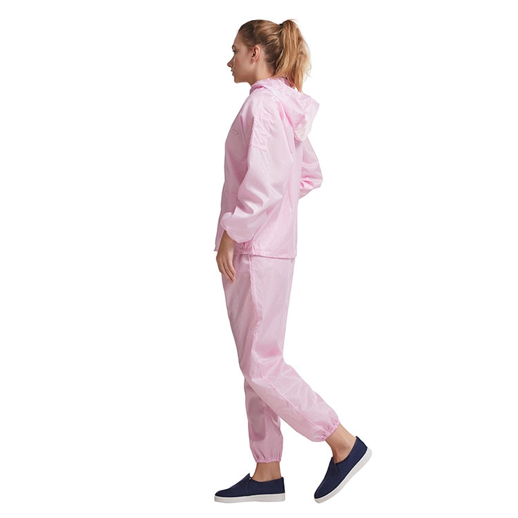 Striped Anti-static Split Hood Dust-proof Work Suit, Size:S(Pink) - Protective Clothing by buy2fix | Online Shopping UK | buy2fix