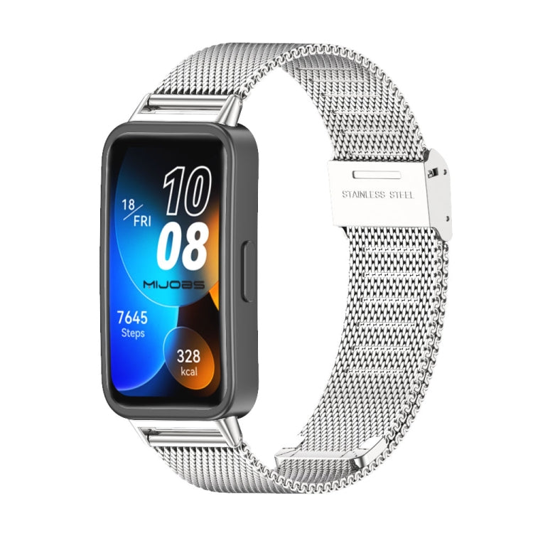 For Huawei Band 8 / 9 Mijobs Milan Buckle Stainless Steel Watch Band(Silver) - Watch Bands by MIJOBS | Online Shopping UK | buy2fix