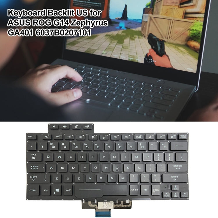 For ASUS ROG G14 Zephyrus GA401 GA401I US Version Backlight Laptop Keyboard(Black) - Asus Spare Parts by buy2fix | Online Shopping UK | buy2fix