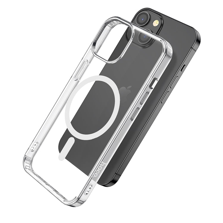 For iPhone 15 Plus hoco SagSafe Magnetic Series Airbag Shockproof Phone Case(Transparent) - iPhone 15 Plus Cases by hoco | Online Shopping UK | buy2fix