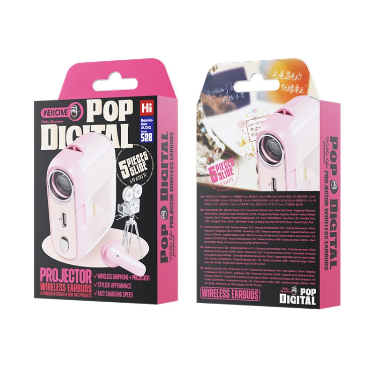 WK S28 Projection TWS Wireless Bluetooth Earphone(Pink) - TWS Earphone by WK | Online Shopping UK | buy2fix