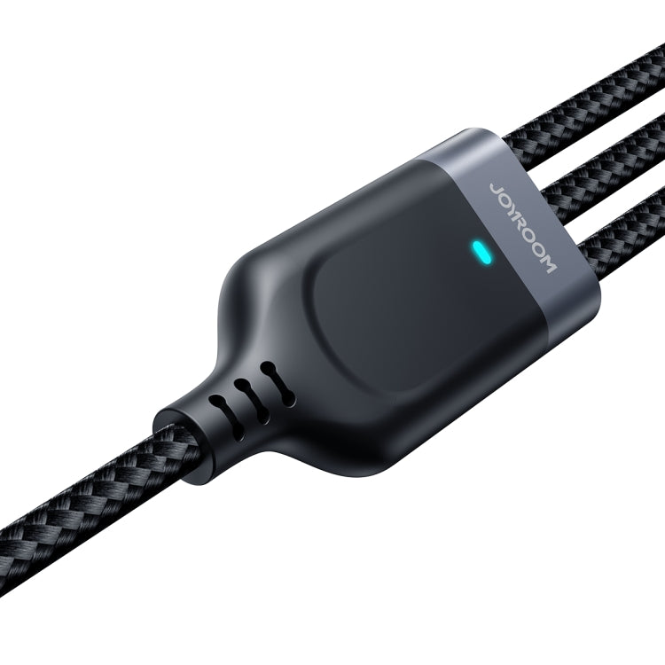 JOYROOM A18 3.5A USB to 8 Pin+USB-C/Type-C+Micro USB 3 in 1 Data Cable, Length:2m(Black) - Multifunction Cable by JOYROOM | Online Shopping UK | buy2fix
