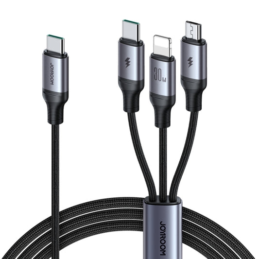 JOYROOM A21 30W Type-C to 8 Pin+Type-C+Micro USB 3 in 1 Charging Cable, Length: 1.5m(Black) - Multifunction Cable by JOYROOM | Online Shopping UK | buy2fix