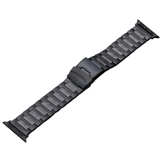 For Apple Watch Series 7 41mm Safety Buckle Titanium Steel Watch Band(Black) - Watch Bands by buy2fix | Online Shopping UK | buy2fix