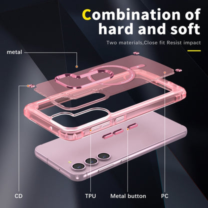 For Samsung Galaxy S23 5G Skin Feel TPU + PC MagSafe Magnetic Phone Case(Transparent Pink) - Galaxy S23 5G Cases by buy2fix | Online Shopping UK | buy2fix