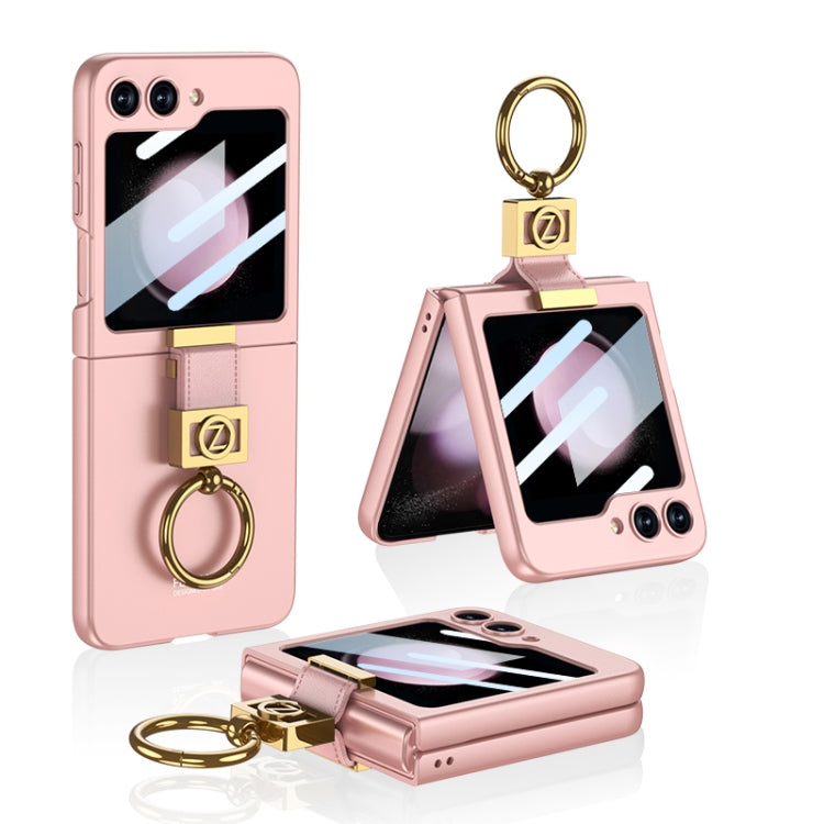 For Samsung Galaxy Z Flip5 GKK Ultra-thin Z Ring Holder PC Phone Case(Pink) - Galaxy Z Flip5 Cases by GKK | Online Shopping UK | buy2fix