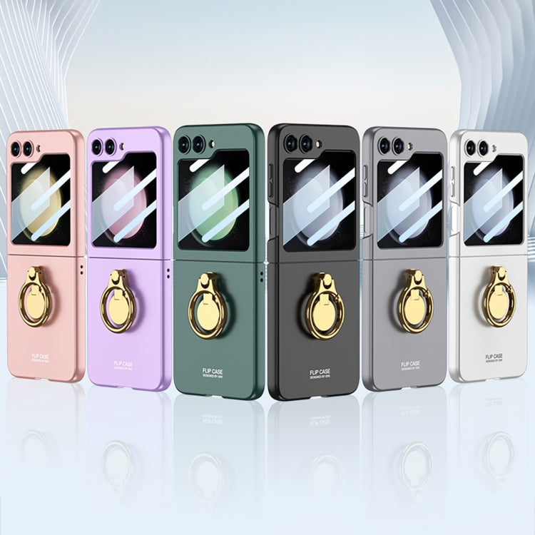 For Samsung Galaxy Z Flip5 GKK Ultra-thin Triaxial Ring Holder PC Phone Case(Purple) - Galaxy Z Flip5 Cases by GKK | Online Shopping UK | buy2fix