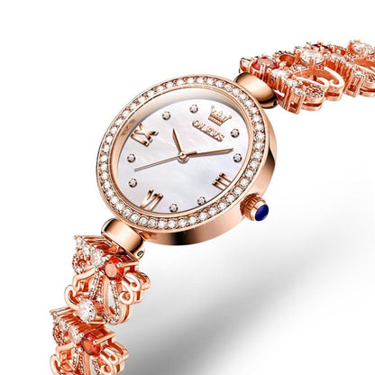 OLEVS 9958 Women Adjustable Drawstring Bracelet Quartz Watch(White + Rose Gold) - Bracelet Watches by OLEVS | Online Shopping UK | buy2fix