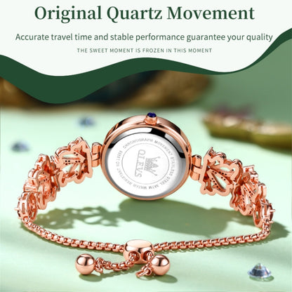 OLEVS 9958 Women Adjustable Drawstring Bracelet Quartz Watch(White + Rose Gold) - Bracelet Watches by OLEVS | Online Shopping UK | buy2fix