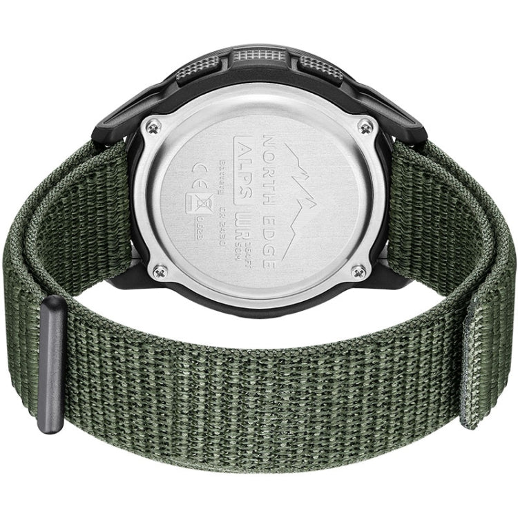 NORTH EDGE ALPS Outdoor Waterproof Men Carbon Fiber Digital Nylon Strap Smart Sports Watch(Army Green) - Sport Watches by NORTH EDGE | Online Shopping UK | buy2fix