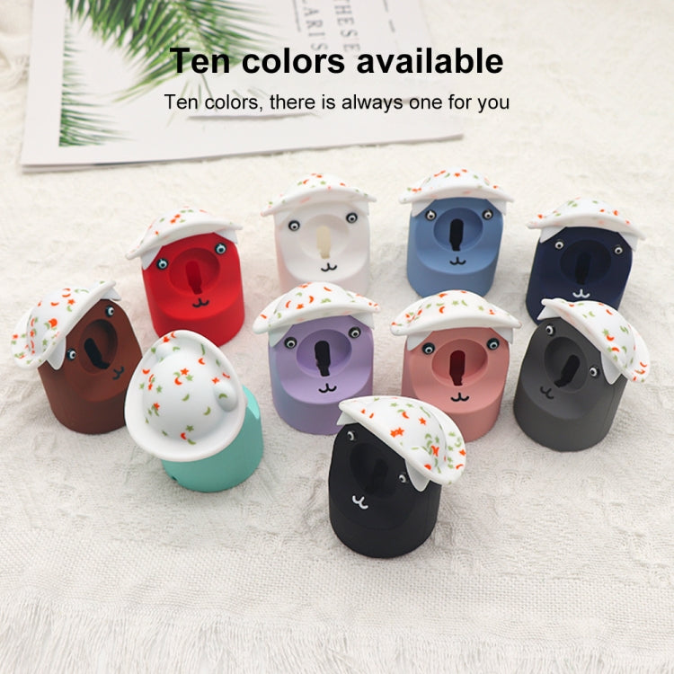 For Apple Watch Series Hat Bear Shaped Silicone Charging Base(Dark Blue) - Charger / Holder by buy2fix | Online Shopping UK | buy2fix