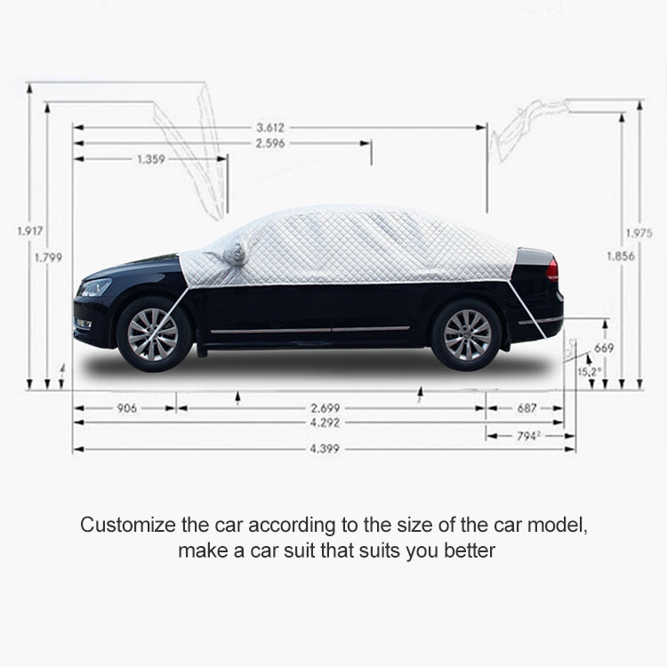 Car Half-cover Car Clothing Sunscreen Heat Insulation Sun Nisor, Aluminum Foil Size:  5.2x2x1.8m - Aluminum Film PEVA by buy2fix | Online Shopping UK | buy2fix