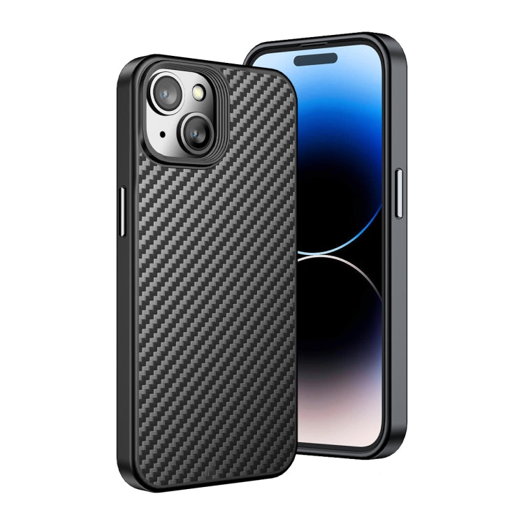 For iPhone 15 wlons Magsafe Carbon Fiber Kevlar TPU Phone Case(Black) - iPhone 15 Cases by wlons | Online Shopping UK | buy2fix