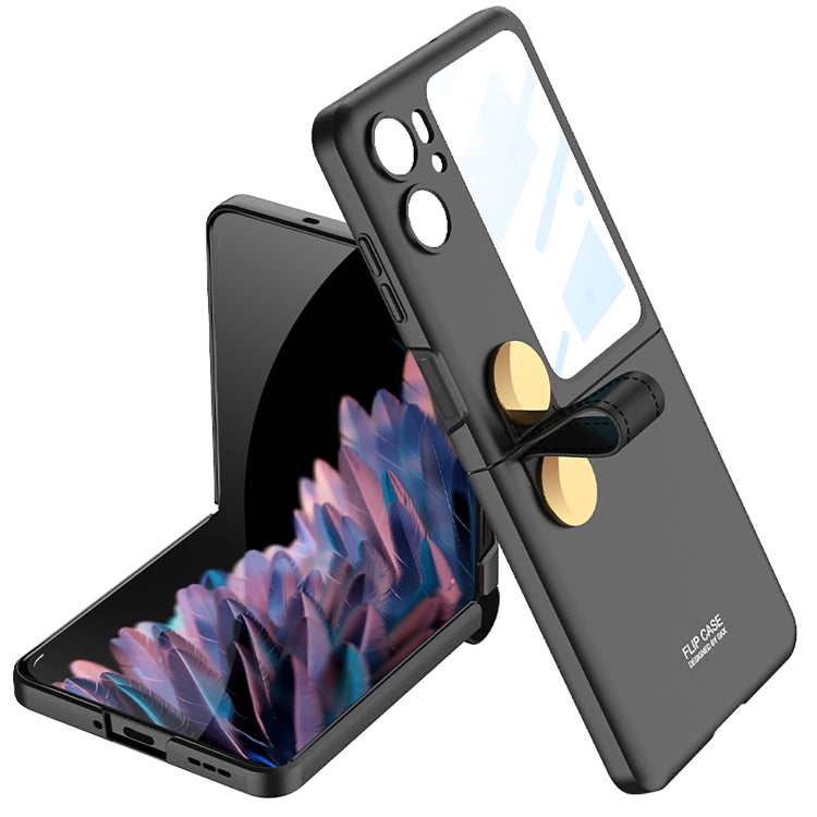 For OPPO Find N2 Flip GKK Integrated Ultrathin with Rotating Cortical Belt Phone Case(Black) - Find N2 Flip Cases by GKK | Online Shopping UK | buy2fix