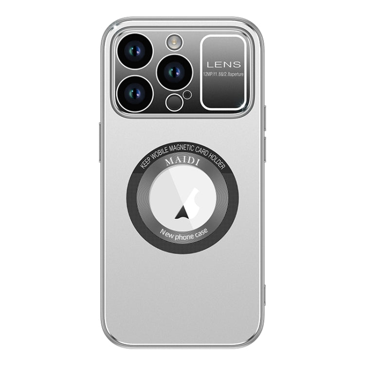 For iPhone 13 Pro Max Large Window MagSafe Skin Feel PC Phone Case(Silver Gray) - iPhone 13 Pro Max Cases by buy2fix | Online Shopping UK | buy2fix