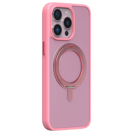 For iPhone 15 Pro MOMAX Magsafe Magnetic Metal Rotating Holder Phone Case(Pink) - iPhone 15 Pro Cases by MOMAX | Online Shopping UK | buy2fix