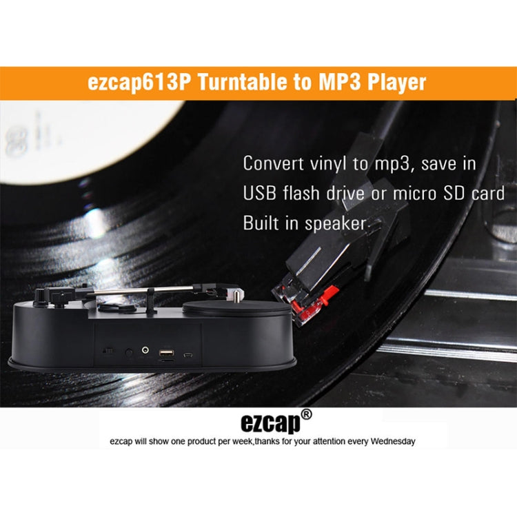 Ezcap 613P Mini Vinyl Record Player with Turntable to MP3 Converter - Turntables Converter by Ezcap | Online Shopping UK | buy2fix