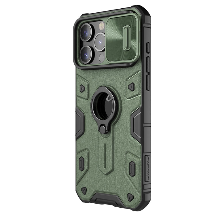 For iPhone 15 Pro NILLKIN Shockproof CamShield Armor Protective Case with Invisible Ring Holder(Green) - iPhone 15 Pro Cases by NILLKIN | Online Shopping UK | buy2fix