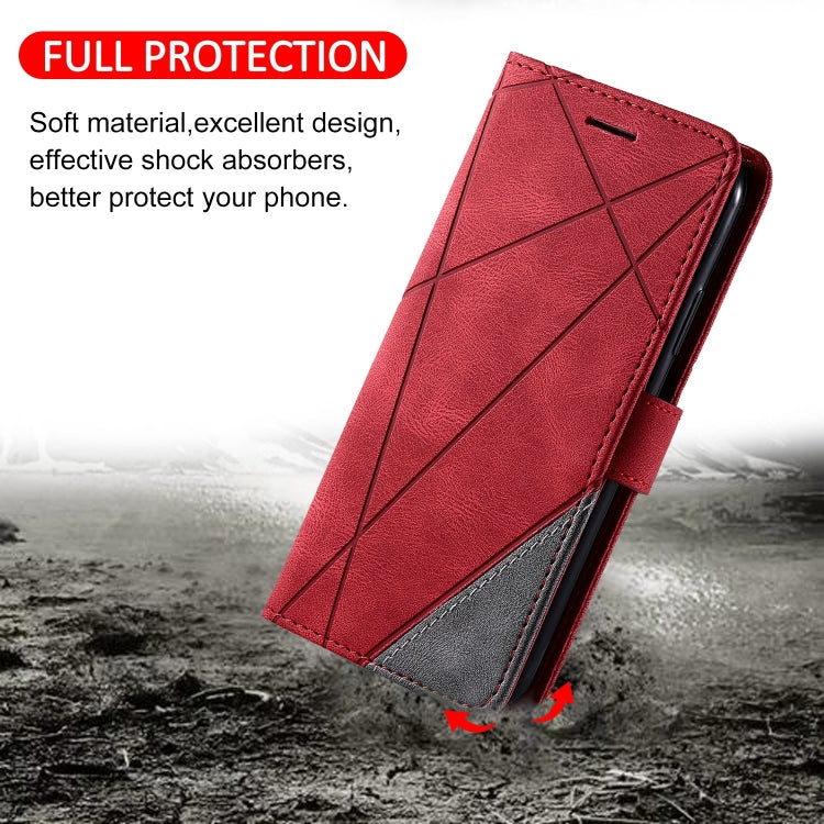 For iPhone 15 Pro Max Skin Feel Splicing Leather Phone Case(Red) - iPhone 15 Pro Max Cases by buy2fix | Online Shopping UK | buy2fix