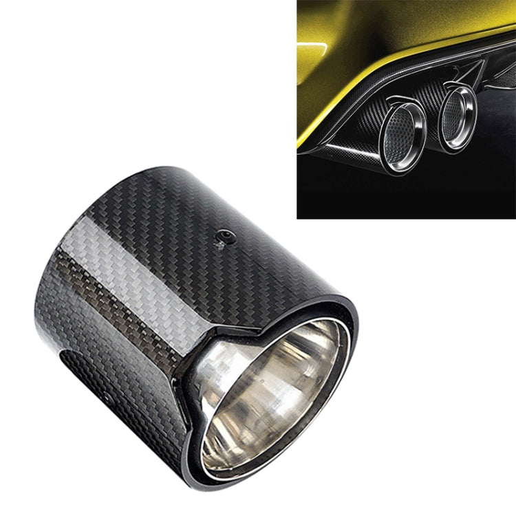 Car Modified MP Exhaust Pipe Glossy 90mm Carbon Fiber Short Tail Throat for BMW 3 Series, Air Inlet Diameter:63mm - In Car by buy2fix | Online Shopping UK | buy2fix