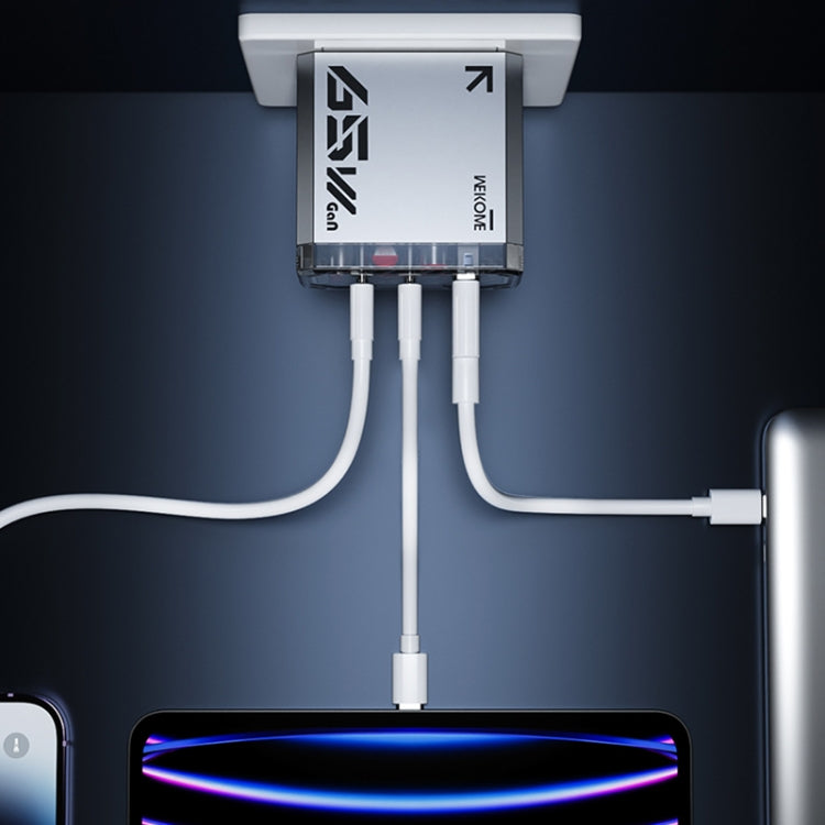 WK WP-U156 Pioneer Series 65W USB+Dual USB-C/Type-C GaN Charger(Silver) - USB Charger by WK | Online Shopping UK | buy2fix