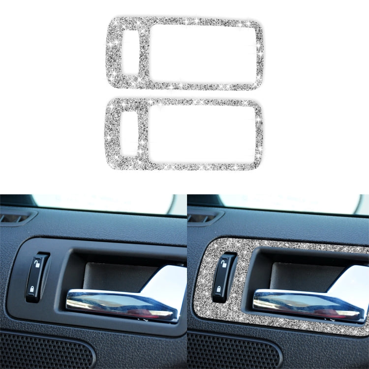 For Ford Mustang 2009-2013 2pcs Car Door Inner Handle Diamond Decoration Sticker, Left Hand Drive - Car Interior Mouldings by buy2fix | Online Shopping UK | buy2fix