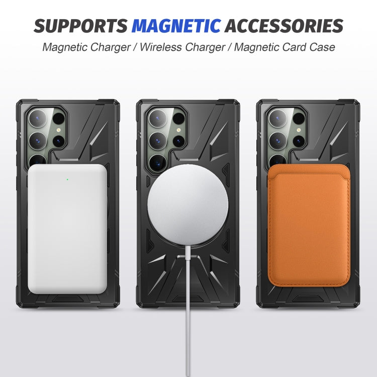 For Samsung Galaxy S24+ 5G MagSafe Magnetic Shockproof Phone Case with Ring Holder(Black) - Galaxy S24+ 5G Cases by buy2fix | Online Shopping UK | buy2fix