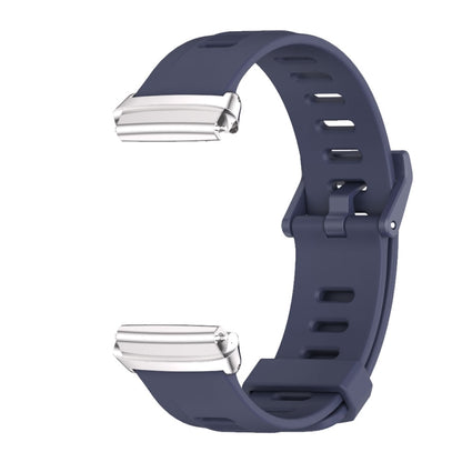 For Redmi Watch 3 Lite / Watch 3 Active Mijobs Flat Hole Breathable TPU Watch Band(Midnight Blue+Silver) - Watch Bands by MIJOBS | Online Shopping UK | buy2fix