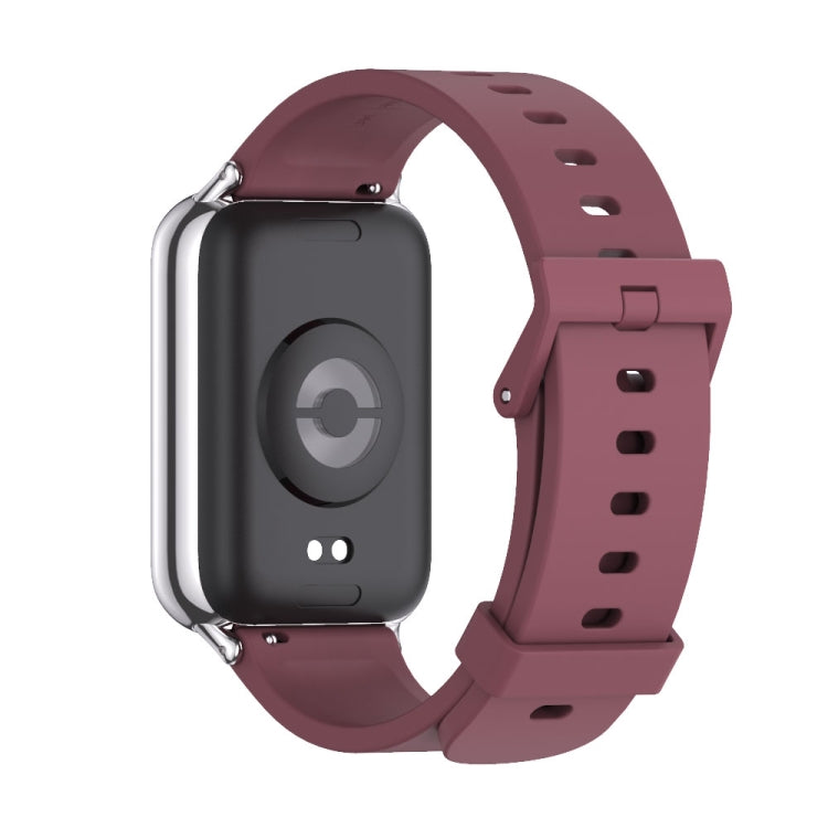 For Xiaomi Smart Band 9 Pro / 8 Pro Mijobs Silicone Breathable Watch Band(Wine Red+Silver) - Watch Bands by MIJOBS | Online Shopping UK | buy2fix