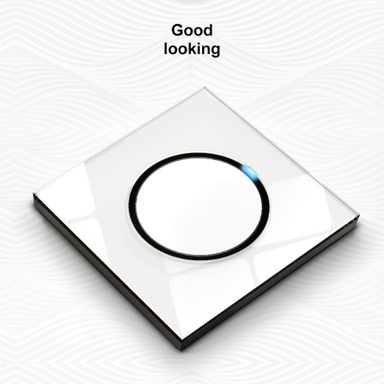 86mm Round LED Tempered Glass Switch Panel, White Round Glass, Style:TV-Computer Socket - Consumer Electronics by buy2fix | Online Shopping UK | buy2fix