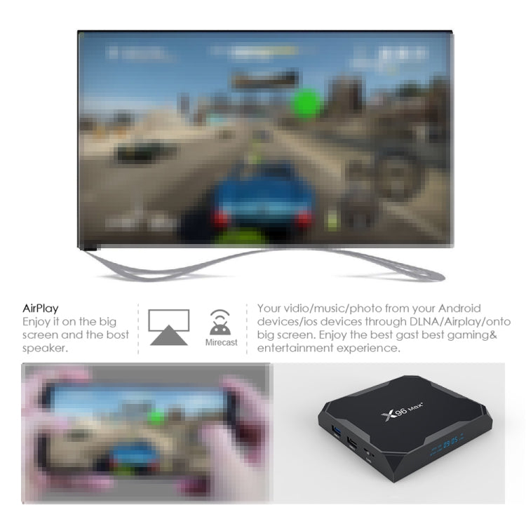 X96 max+ 4K Smart TV Box, Android 9.0, Amlogic S905X3 Quad-Core Cortex-A55,4GB+32GB, Support LAN, AV, 2.4G/5G WiFi, USBx2,TF Card, UK Plug - Consumer Electronics by Beelink | Online Shopping UK | buy2fix