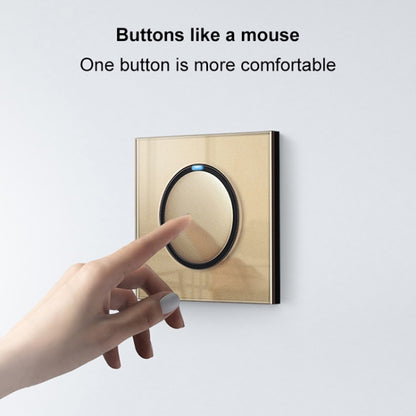 86mm Round LED Tempered Glass Switch Panel, Gold Round Glass, Style:Dual Computer Socket - Consumer Electronics by buy2fix | Online Shopping UK | buy2fix