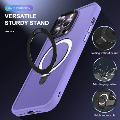 For iPhone 13 Pro MagSafe Holder Skin-feel PC Hybrid TPU Phone Case(Purple) - iPhone 13 Pro Cases by buy2fix | Online Shopping UK | buy2fix