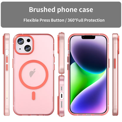 For iPhone 15 MagSafe Frosted Translucent TPU + PC Full Coverage Phone Case(Red) - iPhone 15 Cases by buy2fix | Online Shopping UK | buy2fix