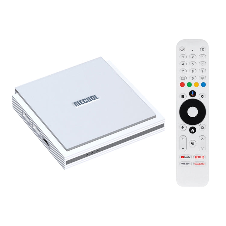 MECOOL KM2 Plus Android 11 Dual-band WiFi Smart Voice TV Box 4GB+32GB, UK Plug(White) - Amlogic S905 by MECOOL | Online Shopping UK | buy2fix